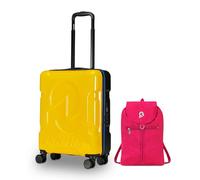 Invicta Trolley Travel - Bagaglio a Mano - Giallo - 33 Litri, Rigido da Cabina con 4 Ruote Girevoli + ZAINO MINISAC GLOSSY - Invicta - Viaggi e Tempo Libero