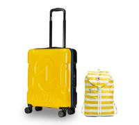 Invicta Trolley Travel - Bagaglio a Mano - Giallo - 33 Litri, Rigido da Cabina con 4 Ruote Girevoli + ZAINO MINISAC NEXT - Invicta - Viaggi e Tempo Libero