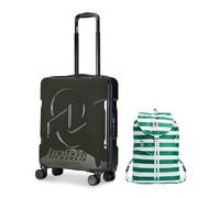 Invicta Trolley Travel - Bagaglio a Mano - Grigio - 33 Litri, Rigido da Cabina con 4 Ruote Girevoli + INVICTA Zaino, MINISAC NEXT, Richiudibile e Tascabile, Viaggio & Tempo Libero