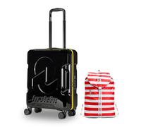 Invicta Trolley Travel - Bagaglio a Mano - Nero - 33 Litri, Rigido da Cabina con 4 Ruote Girevoli + ZAINO MINISAC NEXT - Invicta - Viaggi e Tempo Libero