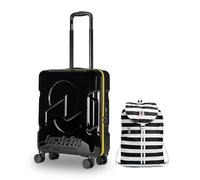 Invicta Trolley Travel - Bagaglio a Mano - Nero - 33 Litri, Rigido da Cabina con 4 Ruote Girevoli + ZAINO MINISAC NEXT - Invicta - Viaggi e Tempo Libero
