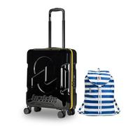 Invicta Trolley Travel - Bagaglio a Mano - Nero - 33 Litri, Rigido da Cabina con 4 Ruote Girevoli + ZAINO MINISAC NEXT - Invicta - Viaggi e Tempo Libero