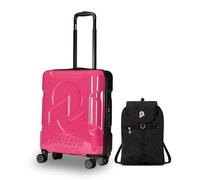 Invicta Trolley Viaggio - Bagaglio a Mano - Rosa - 33 Litri, Rigido da Cabina con 4 Ruote Girevoli + ZAINO MINISAC GLOSSY - Invicta - Viaggi e Tempo Libero