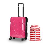 Invicta Trolley Viaggio - Bagaglio a Mano - Rosa - 33 Litri, Rigido da Cabina con 4 Ruote Girevoli + ZAINO MINISAC NEXT - Invicta - Viaggi e Tempo Libero