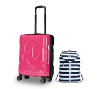 Invicta Trolley Viaggio - Bagaglio a Mano - Rosa - 33 Litri, Rigido da Cabina con 4 Ruote Girevoli + Zaino Packable, Invicta Minisac, 8 Lt, Blu, Richiudibile e Tascabile, Viaggio & Tempo Libero