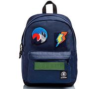 Invicta Zaino CARLSON Patch Time, Monoscomparto, Nero, Tasca porta laptop, Per bambini, ragazzi e adulti, Scuola e tempo libero