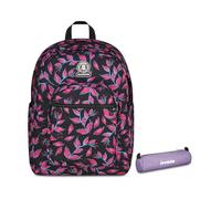 Invicta Zaino Dial, Doppio Scomparto, Fuxia Berries, Ragazze e Ragazzi, rosa/nero + Portapenne Scuola Loop Shine, Lilla, Effetto brillantini, Shiny, Scuola media e superiore