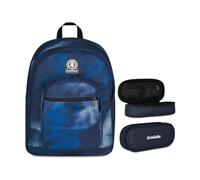 Invicta Zaino Dial, Doppio Scomparto, Smoky Blue, Ragazze e Ragazzi, blu/arancione + Portapenne Scuola LIP, Blu, Scuola media e superiore, Ragazza, Ragazzo