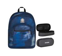 Invicta Zaino Dial, Doppio Scomparto, Smoky Blue, Ragazze e Ragazzi, blu/arancione + Portapenne Scuola LIP, Grigio, Scuola media e superiore, Ragazza, Ragazzo