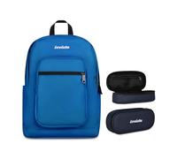 Invicta Zaino Jelek Plain, Blu, 34 L, Doppio Scomparto + Portapenne Scuola LIP, Blu, Scuola media e superiore, Ragazza, Ragazzo