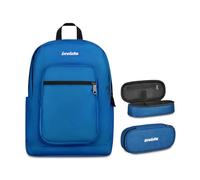 Invicta Zaino Jelek Plain, Blu, 34 L, Doppio Scomparto + Portapenne Scuola LIP, Blu, Scuola media e superiore, Ragazza, Ragazzo
