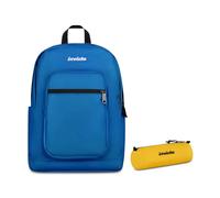 Invicta Zaino Jelek Plain, Blu, 34 L, Doppio Scomparto + Portapenne Scuola Nose, Giallo, Scuola media e superiore, Ufficio, Adulti
