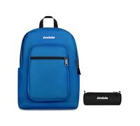 Invicta Zaino Jelek Plain, Blu, 34 L, Doppio Scomparto + Portapenne Scuola Nose, Nero, Scuola media e superiore, Ufficio, Adulti