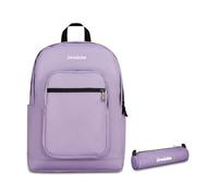 Invicta Zaino Jelek Plain, Rosa, 34 L, Doppio Scomparto + Portapenne Scuola Loop Shine, Lilla, Effetto brillantini, Shiny, Scuola media e superiore, Ragazza