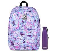 Invicta Zaino Monoscomparto Ollie Fantasy, Lilla, Tasca Porta Borraccia, Tasca per PC 14", Zaino Scuola, Bambina e Ragazza + Invicta Borraccia, Viola, Borraccia Termica in Acciaio