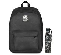 Invicta Zaino Monoscomparto Ollie Solid, Nero, Tasca Porta Borraccia, Tasca per PC 14", Zaino Scuola, Ragazza e Ragazzo + Invicta Borraccia, Nero, Borraccia Termica in Acciaio Inox