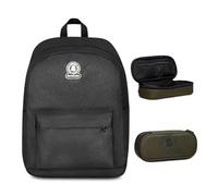 Invicta Zaino Monoscomparto Ollie Solid, Nero, Tasca Porta Borraccia, Tasca per PC 14", Zaino Scuola, Ragazza e Ragazzo + BUSTINA R.PLUS INVICTA LOGO