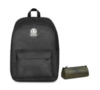 Invicta Zaino Monoscomparto Ollie Solid, Nero, Tasca Porta Borraccia, Tasca per PC 14", Zaino Scuola, Ragazza e Ragazzo + BUSTINA INVICTA LOGO