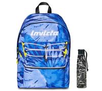 Invicta Zaino Scuola Americano Fantasy, Blu, Zaino Mono Scomparto Con Tasca Porta PC o Tablet, Zaino Superiori, Università e Viaggio, Ragazzo Uomo, Inserti Riflettenti + Invicta B