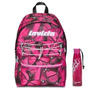 Invicta Zaino Scuola Americano Fantasy, Viola, Zaino Mono Scomparto Con Tasca Porta PC o Tablet, Zaino Superiori, Università e Viaggio, Ragazza Donna, Inserti Riflettenti + Invict