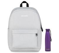 Invicta Zaino Scuola Carlson, Grigio Scintillante, Mono Scomparto Con Tasca per PC e Tasca per Borraccia, 24 lt, Scuola Media e Superiore, Zaino Ragazza Borraccia, Viola,