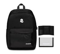 Invicta Zaino Scuola CARLSON Nero - Tasca Interna Tasca Porta PC Tasche Laterali