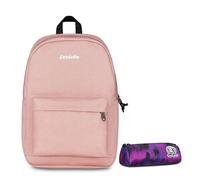 Invicta Zaino Scuola Carlson, Rosa Scintillante, Mono Scomparto Con Tasca per PC e Tasca per Borraccia, 24 lt, Scuola Media e Superiore, Zaino Ragazza + BUSTINA SPACE PINK INVICTA