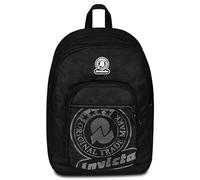Invicta Zaino Scuola Dial Full Space Solid, Nero, Doppio Scomparto Con Fascia Estensibile, Tasca Porta PC, Porta Borraccia e Organizer, Zaino Viaggio