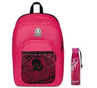 Invicta Zaino Scuola Dial Full Space Solid, Rosa, Zaino Doppio Scomparto con Fascia Estensibile, Tasca Porta PC, Tasca Porta Borraccia e Tasca Con Organizer, Zaino Viaggio + Invict