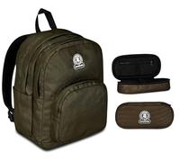 Invicta Zaino Scuola Doppio Scomparto Benin M Solid, Verde, Scomparto Porta PC + Portapenne, Verde, Mono Scomparto, Bambino Ragazzo