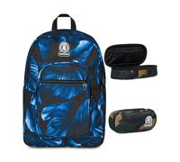 Invicta Zaino Scuola Doppio Scomparto Dial Fantasy, Blu, Tasca Porta Borraccia, Tasca per PC 14", Maxi Capienza, Zaino Scuola, Bambina e Ragazza + BUST R.PLUS GREEN CAMO INVICTA FA