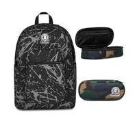 Invicta Zaino Scuola Doppio Scomparto Dial Fantasy, Grigio, Tasca Porta Borraccia, Tasca per PC 14", Maxi Capienza, Zaino Scuola, Bambino e Ragazzo + BUST R.PLUS GREEN CAMO INVICTA