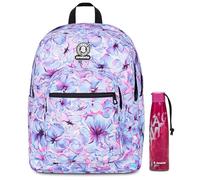 Invicta Zaino Scuola Doppio Scomparto Dial Fantasy, Lilla, Tasca Porta Borraccia, Tasca per PC 14", Maxi Capienza, Zaino Scuola, Bambina e Ragazza Borraccia, Rosa, Borrac