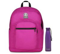 Invicta Zaino Scuola Doppio Scomparto Dial Solid, Fucsia, Tasca Porta Borraccia, Tasca per PC 14", Maxi Capienza, Zaino Scuola, Ragazzo e Ragazza Borraccia, Viola, Borrac