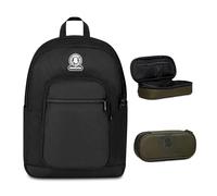 Invicta Zaino Scuola Doppio Scomparto Dial Solid, Nero, Tasca Porta Borraccia, Tasca per PC 14", Maxi Capienza, Zaino Scuola, Ragazzo e Ragazza + BUSTINA R.PLUS INVICTA LOGO