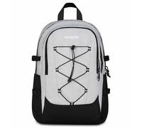 Invicta Zaino scuola Invict-Act Plus – Grigio, doppio scomparto, tasca PC, 29 lt