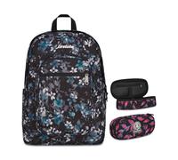 Invicta Zaino Scuola Jelek Fantasy, Nero, 34 L, Doppio Scomparto + Portapenne Round Plus, Ideale per Matite e colori, Elementari, Medie, Superiori, Fuxia Berries, Bambine e Ragazze, rosa/nero