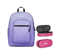 Invicta Zaino Scuola Jelek Fantasy Shine, Lilla, Effetto brillantini, 34 L, Doppio Scomparto + Portapenne Scuola Lip Fantasy, Fucsia, Scuola media e superiore, Ragazza