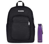 Invicta Zaino Scuola Jelek, Nero, Doppio Scomparto Con Tasca per PC e Tasca per Borraccia, 34 lt, Scuola Media e Superiore, Zaino Ragazzo e Ragazza Borraccia, Viola, Borr