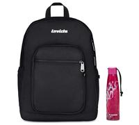Invicta Zaino Scuola Jelek, Nero, Doppio Scomparto Con Tasca per PC e Tasca per Borraccia, 34 lt, Scuola Media e Superiore, Zaino Ragazzo e Ragazza Borraccia, Rosa, Borra