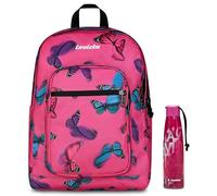 Invicta Zaino Scuola Jelek, Rosa, Doppio Scomparto Con Tasca per PC e Tasca per Borraccia, 34 lt, Scuola Media e Superiore, Zaino Ragazza + Invicta Borraccia, Rosa, Borraccia Termi