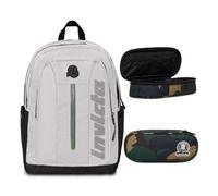 Invicta Zaino Scuola Jelek UP Led, Grigio, Zaino Doppio Scomparto Super Capiente