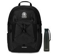 Invicta Zaino Scuola Moab Solid, Nero, Zaino Doppio Scomparto con Cinghia a vita