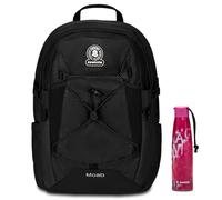Invicta Zaino Scuola Moab Solid, Nero, Zaino Doppio Scomparto con Cinghia a vita