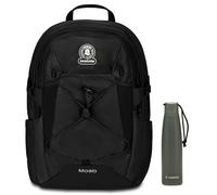 Invicta Zaino Scuola Moab Solid, Nero, Zaino Doppio Scomparto con Cinghia a vita