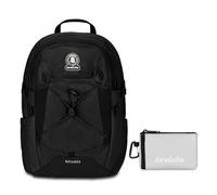 Invicta Zaino Scuola Moab Solid, Nero, Zaino Doppio Scomparto con Cinghia a vita