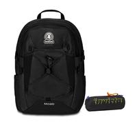 Invicta Zaino Scuola Moab Solid, Nero, Zaino Doppio Scomparto con Cinghia a vita