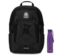 Invicta Zaino Scuola Moab Solid, Nero, Zaino Doppio Scomparto con Cinghia a vita