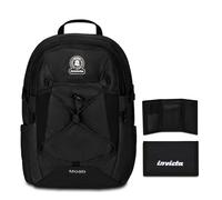 Invicta Zaino Scuola Moab Solid, Nero, Zaino Doppio Scomparto con Cinghia a vita