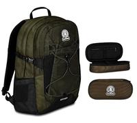 Invicta Zaino Scuola Moab Solid, Verde, Doppio Scomparto, Tasca Porta PC + Portapenne, Verde, Mono Scomparto Bambini e Ragazzi